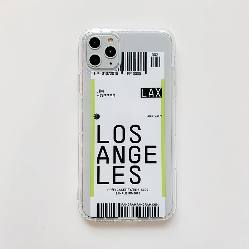 Милый ins Funny Bar Label World ticke чехол для телефона для iphone XS MAX XR X 7 6 8 plus 11 11Pro MAX прозрачный мягкий кремний TPU задняя крышка - Цвет: Los Angeles