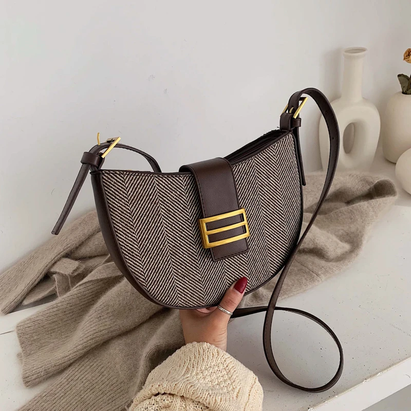 

Fashion Stripe Woman Shoulder Bag PU Leather Square Versatile Hasp Soft Crossbody Luxury Handbags Women Bags Designer Sac Bolsa