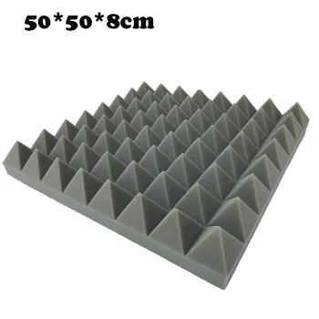 

Wall Sticker Pyramid Gray Soundproofing Foam Sound Absorption Studio Treatment Wall Panels 50*50*8cm Acoustic Foam Wedges