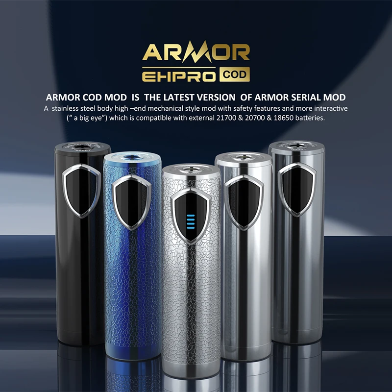 Новейший мод Ehpro Armor COD 21700 Semi-Mech работающий от одной батареи 18650/20700/21700 вейп-мод |