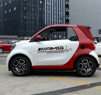 

car styling sport car sticker For Mercedes-Benz Smart AMG style car Both side body sport auto stickers