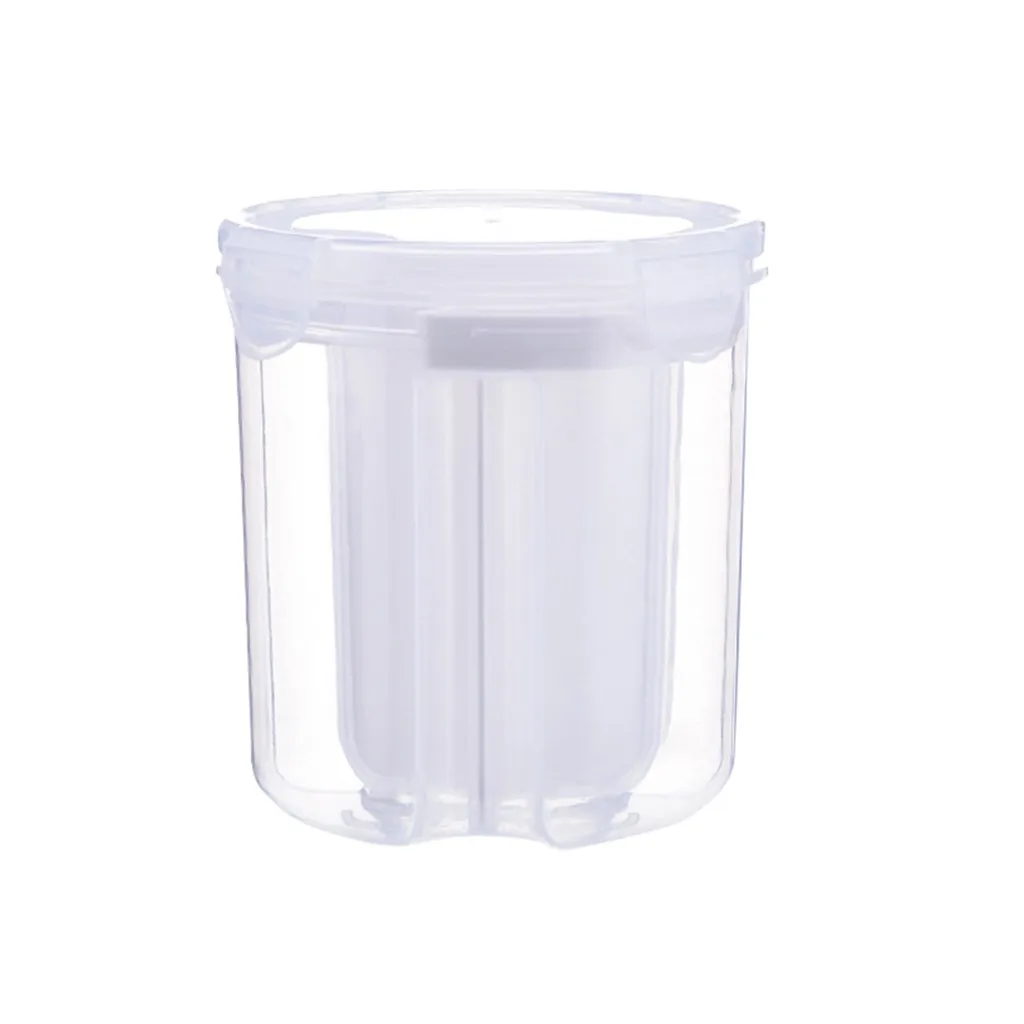 Separated Grain Storage Tank Transparent Plastic Coffee Bean Snack Storage Box Kitchen Dry Food Preservation Storage Sealed Can