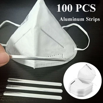 

100 Pcs/Set 85 mm Masks Aluminum Strips With Adhesive For DIY Masks Nose Bridge Clips Professional Masks Making Accessories