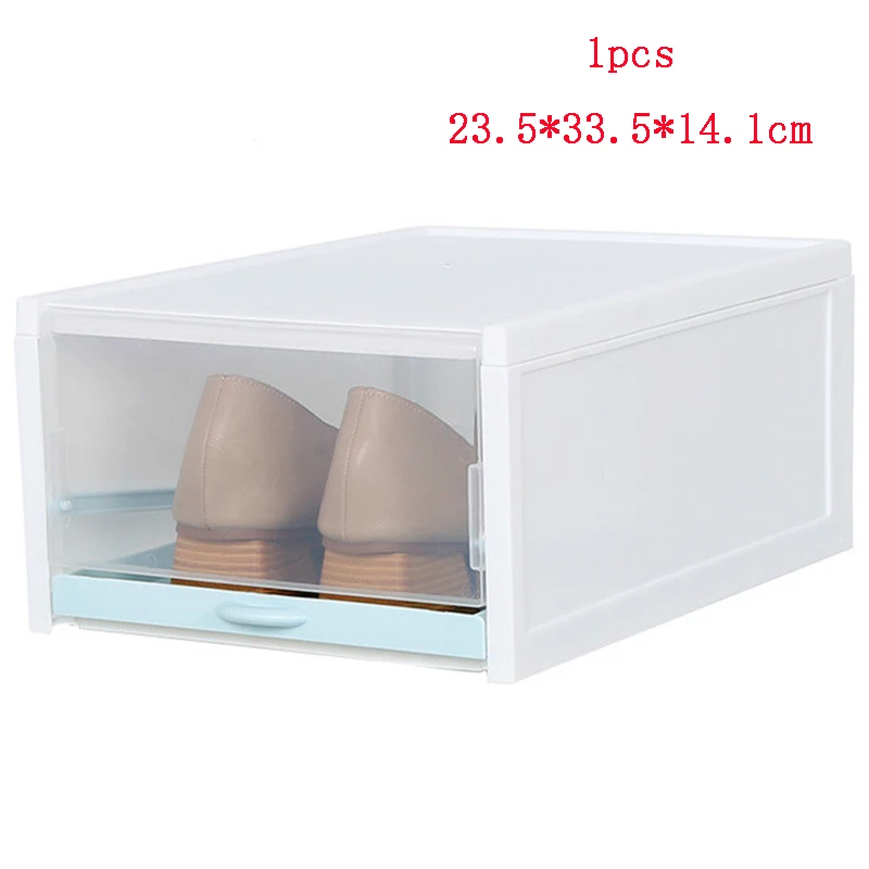 1-1pcs Складная коробка для обуви Тип Ящика утолщенная прозрачная складная коробка для хранения обуви экономит место пластиковый органайзер для хранения обуви стойка - Цвет: 1-1pcs