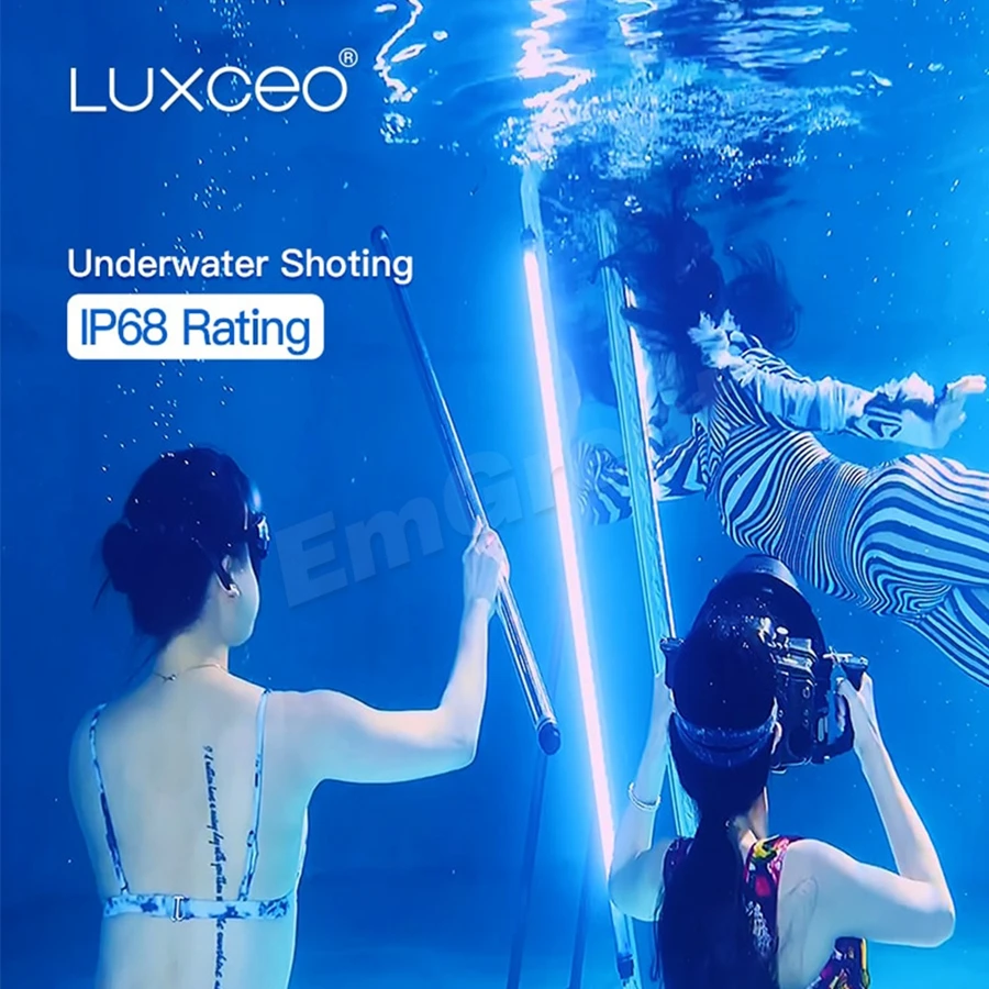 US $180.00 LUXCEO P120 Waterproof RGB LED Video Light Wand 120cm IP68 CRI 95 With Battery Remote Control For Photographers Cinematographer