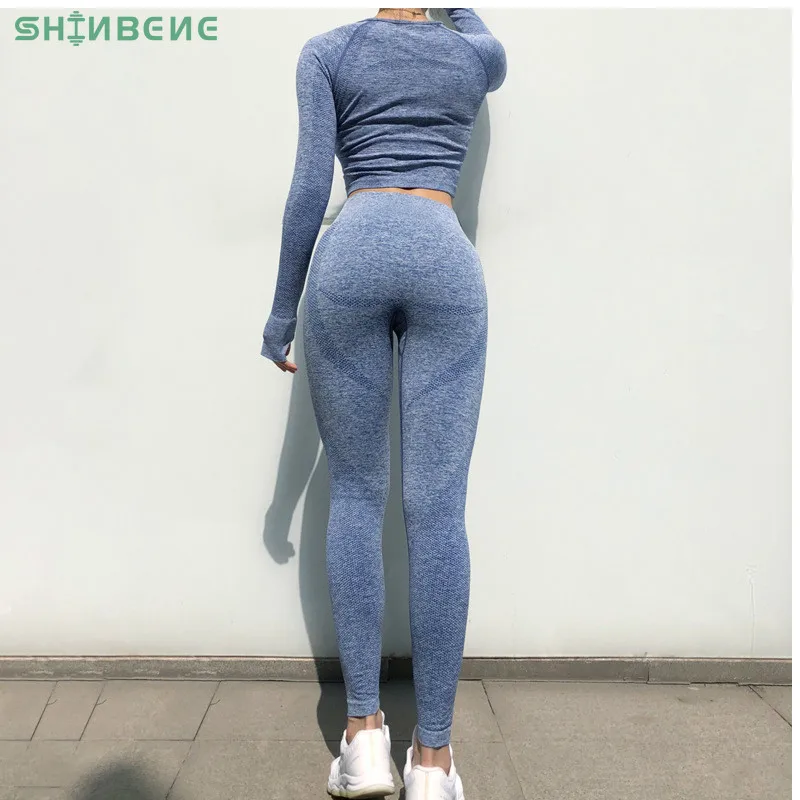 Бесшовные спортивные костюмы shinwell облегающие тренировочные топы для йоги