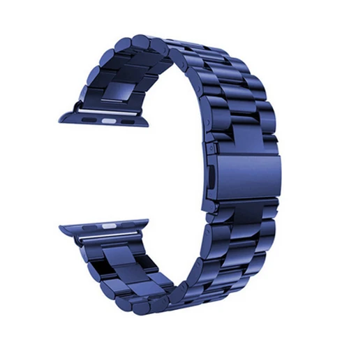 blue Ремешок из нержавеющей стали для apple watch, ремешок 42 мм, 38 мм, версия apple atch 4 5 44 мм 40 мм наручных часов iwatch серии 5/4/3/2/1 браслет ремешок для часов - Цвет ремешка: blue