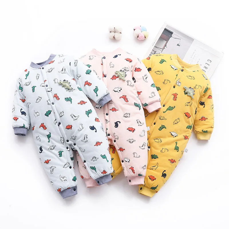 

New One-Pieces Newborn Baby Rompers Winter Warm Long Sleeve Cotton Cartoon New Born Infant Jumpsuit Baby Girl Boy Romper Clothes