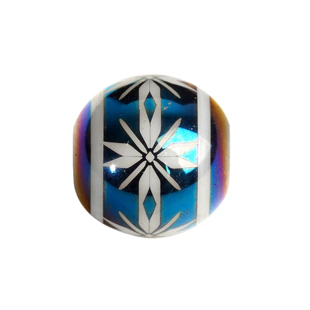 20pcs Round Porcelain Beads With High Quality Cruciate Flower Patterned Beads For DIY Making Bracelet Necklace Jewelry Blue