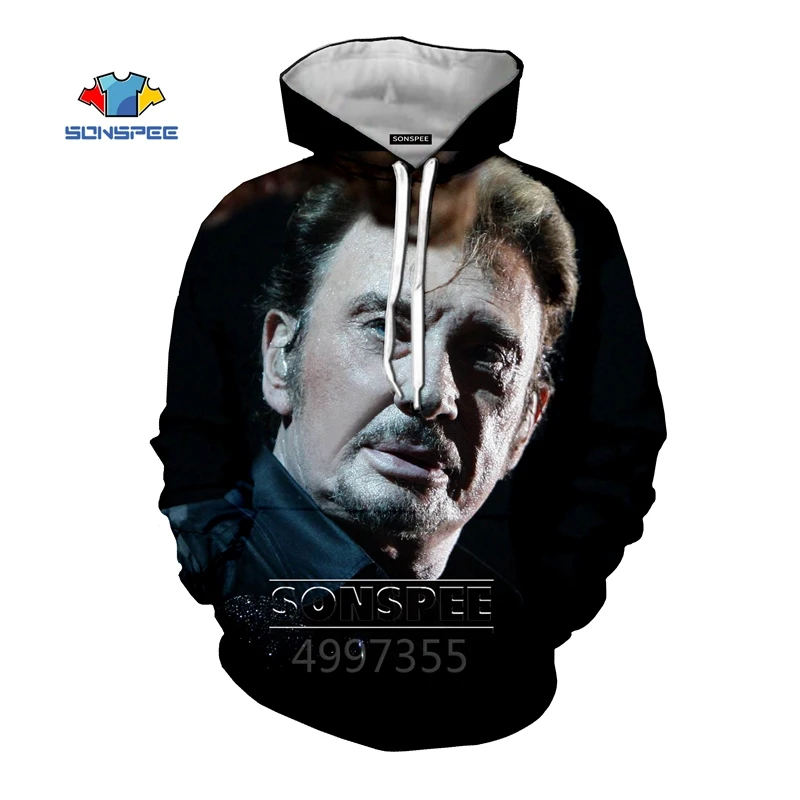 10 SONSPEE Johnny Hallyday/Осенняя модная толстовка для мальчиков и девочек-подростков Толстовка для отдыха с 3D принтом топ с длинными рукавами пуловер для детей C157 - Цвет: 10