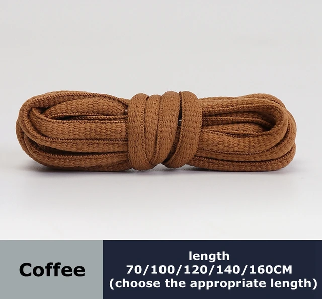 Men's and women's sports shoelaces color flat semicircular shoelace Suitable for all shoes Round laces 23 colors 1 pair Coffee