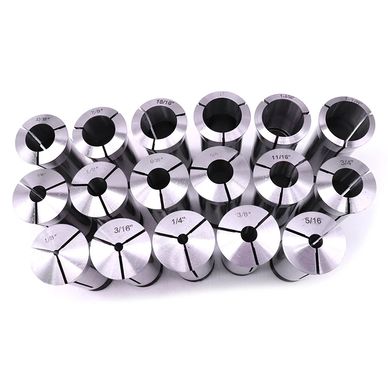 

17PC 5C Collet Set,1/8, 3/16, 1/4, 5/16, 3/8, 7/16, 1/2, 9/16, 5/8, 11/16, 3/4, 13/16, 7/8, 15/16, 1 inch, 1-1/16, 1-1/8