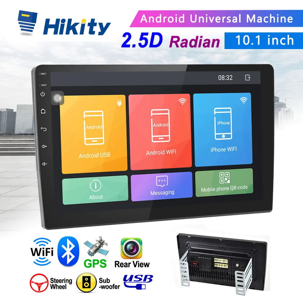 Автомобильный мультимедийный плеер Hikity 10 1 дюйма 2 din Android стерео радио Bluetooth Wi Fi