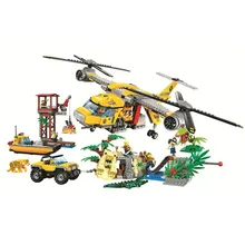 Город джунгли воздушные капли вертолет строительные блоки наборы кирпичи классическая модель детские игрушки для детей подарок Marvel