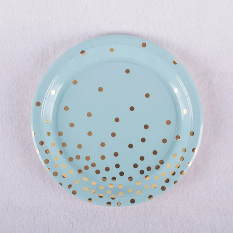7inch 40 шт., новогодние, вечерние, золотые одноразовые столовые приборы, тарелки, салфетки под чашки, звезды для детей, день рождения, вечерние, свадебные, рождественские - Цвет: 7inch