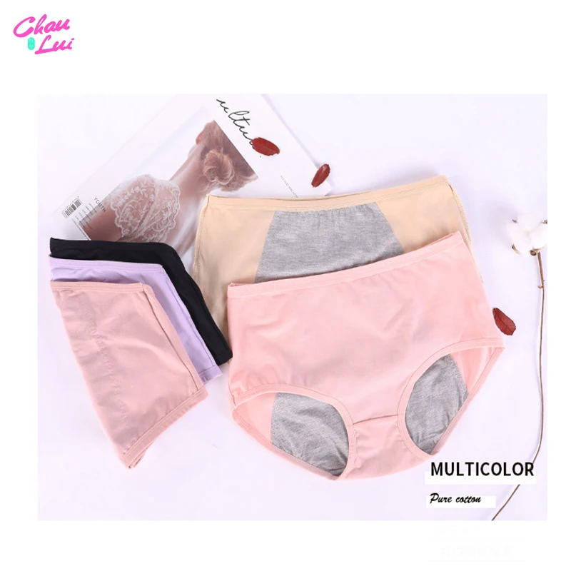 Chau Lui герметичные менструальные трусики, физиологические брюки, женское нижнее белье, непромокаемые Трусы из хлопка, большие размеры XL 5XL 6XL