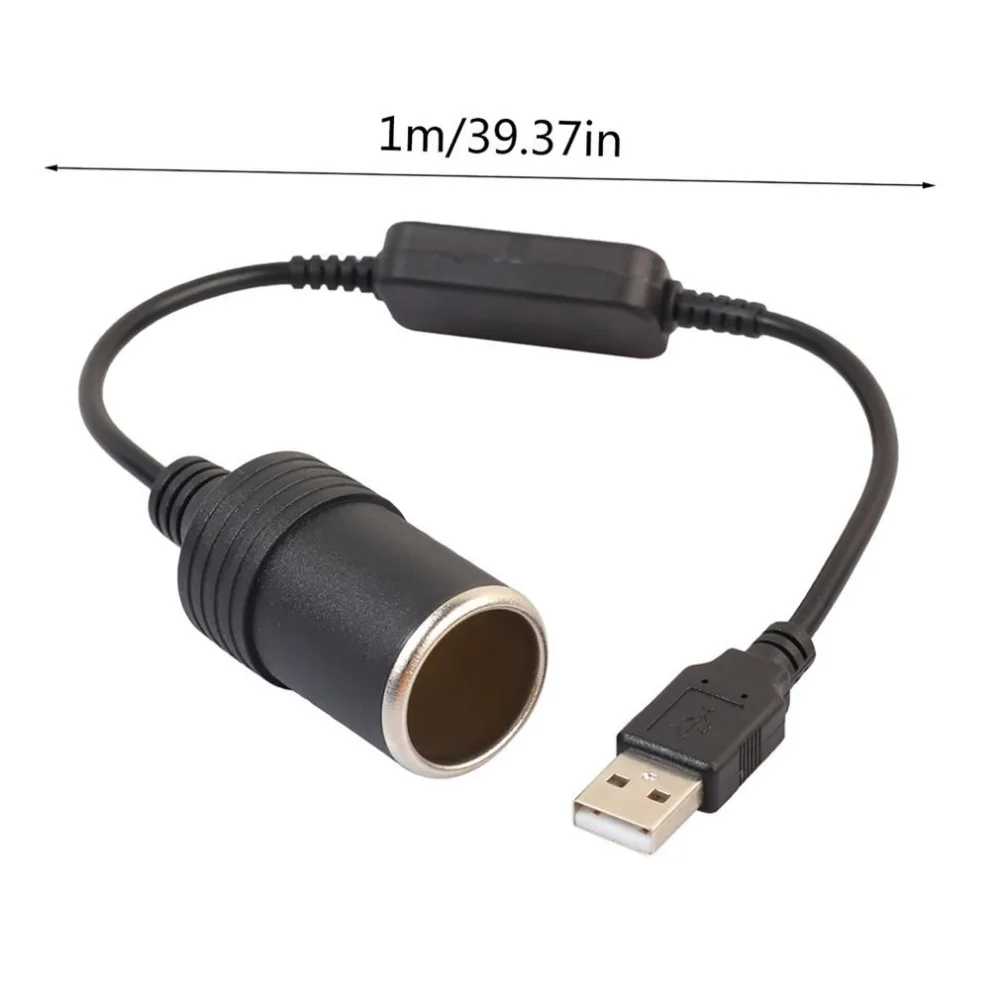 1 шт., 5 В, 2 А, USB, 12 В, 8 Вт, гнездо для прикуривателя, USB штекер, для женщин, адаптер для прикуривателя, конвертер