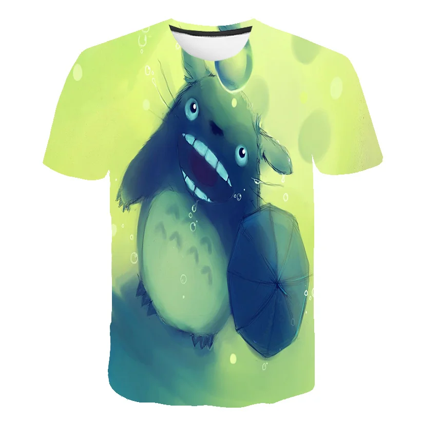 t-shirt cartoon	 Totoro T Shirt Kids Cartoon 3D Printing Harajuku Fashion Casual Boy Girl T-Shirt Summer Comfortable Short Sleeve  4-14T Tops Boys Girls