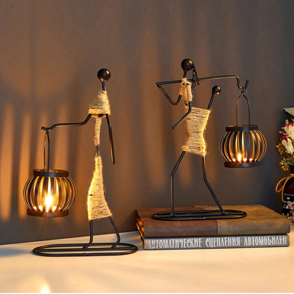 Vintage Candle Holders Home Decoration Metal People Model Candelabros Decorative Creative Candlestick Party Wedding Centerpieces | Дом и сад