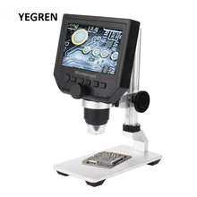 600X цифровой микроскоп с зумом 3.6MP USB видео микроскоп 4,3 дюймов ЖК-дисплей алюминиевый сплав Подставка для ремонта печатной платы