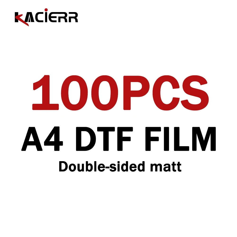 100PCS A4 PET 전사 필름 DTF 잉크 인쇄용 직접 전사 DTF 필름 인쇄 양면 매트 매트가 걸리지 않습니다.