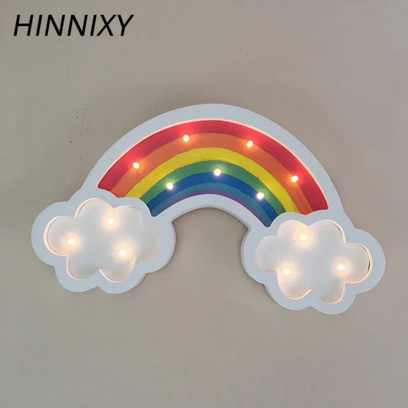 Hinnixy разноцветная Радужная подвесная настенная лампа деревянный детский ночник