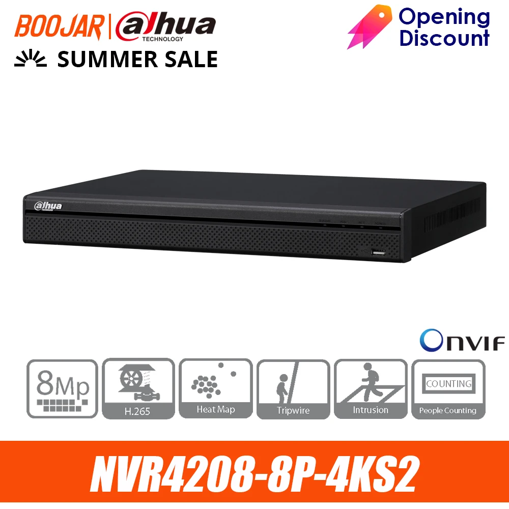 NVR4208-8P-4KS2 8-канальный сетевой видеорегистратор 1U 8PoE 4K и H.265 Lite Сетевой Видео