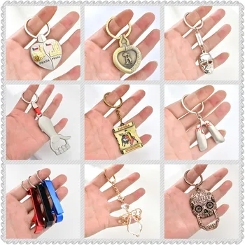 

Portable Metal Mask Key Chain for Women Beer Bottle Opener Espana Bullfight Keychain Praha Madrid Skull Man Cool Car Key Pendant