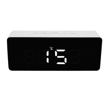 

Mirror LED Electronic Fashion Alarm Clock Multifunction Digital Display Temperature Snooze Alarm Clock Home Decoration Quality