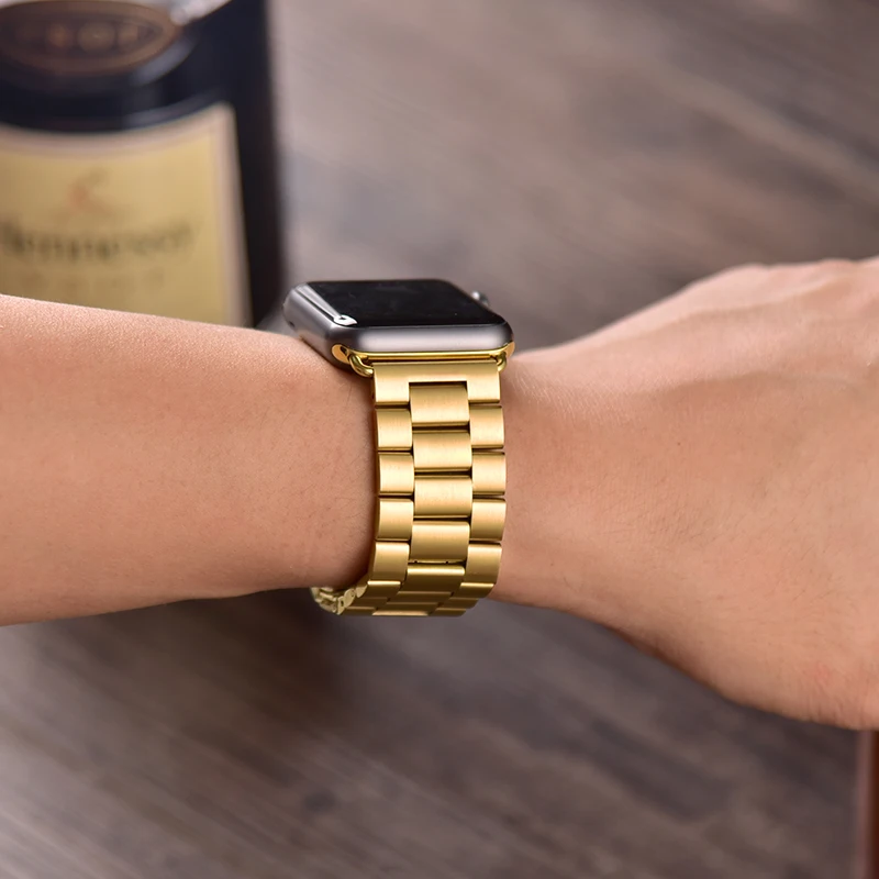 Ремешок из нержавеющей стали для Apple Watch 42 мм 38 мм Серия 1 2 3 металлический ремешок для часов браслет для iWatch серии 4 5 44 мм 40 мм ремешок