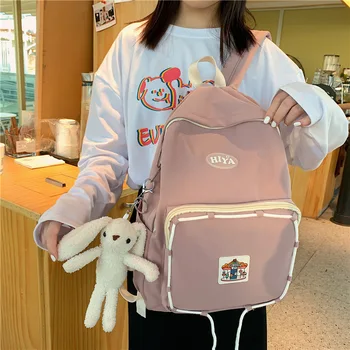 

2020 new small fresh girl backpack large capacity junior high school student school bag travel backpack trend Shoulder Bags