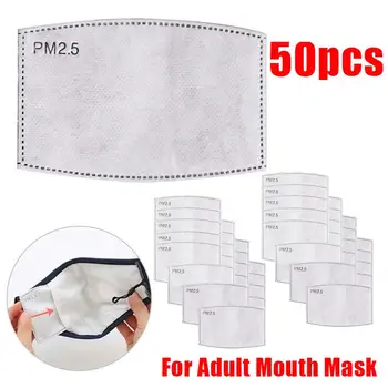 

10/20/30/40/50/PCS 5 Layers PM2.5 Filter Paper Activated Carbon Adult Child Anti Haze Mouth Mask Anti Dust Air Face Mask Filter