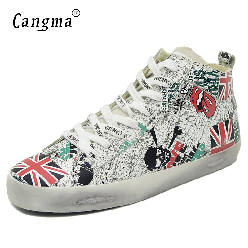 

Custom Name Logo Designer Women Men Sneakers Genuine Leather Casual Shoes CMM013