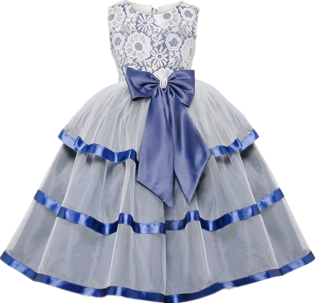 Style 7 blue Платье для девочек; элегантное Новогоднее детское праздничное платье принцессы; свадебное платье; Детские платья для девочек; платье для дня рождения - Цвет: Style 7 blue