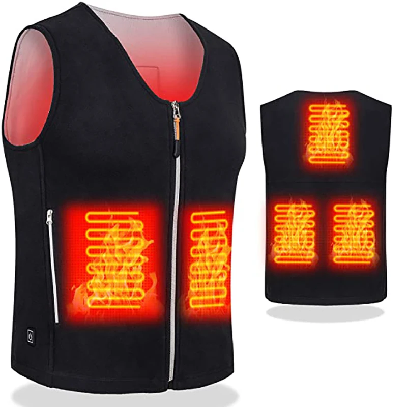 Men Jacket heated Winter womens Warm vest Electric Thermal Waistcoat Fish Hiking Outdoor camping Infrared USB Heated vest Jacket