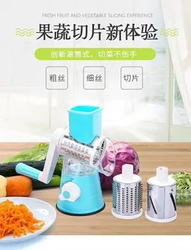 

3 in 1 Vegetable Mandoline Slicer Swift Rotary Drum Grater Nut Shredder Veggie Cutter Peeler Spiralizer Cheese Chopper