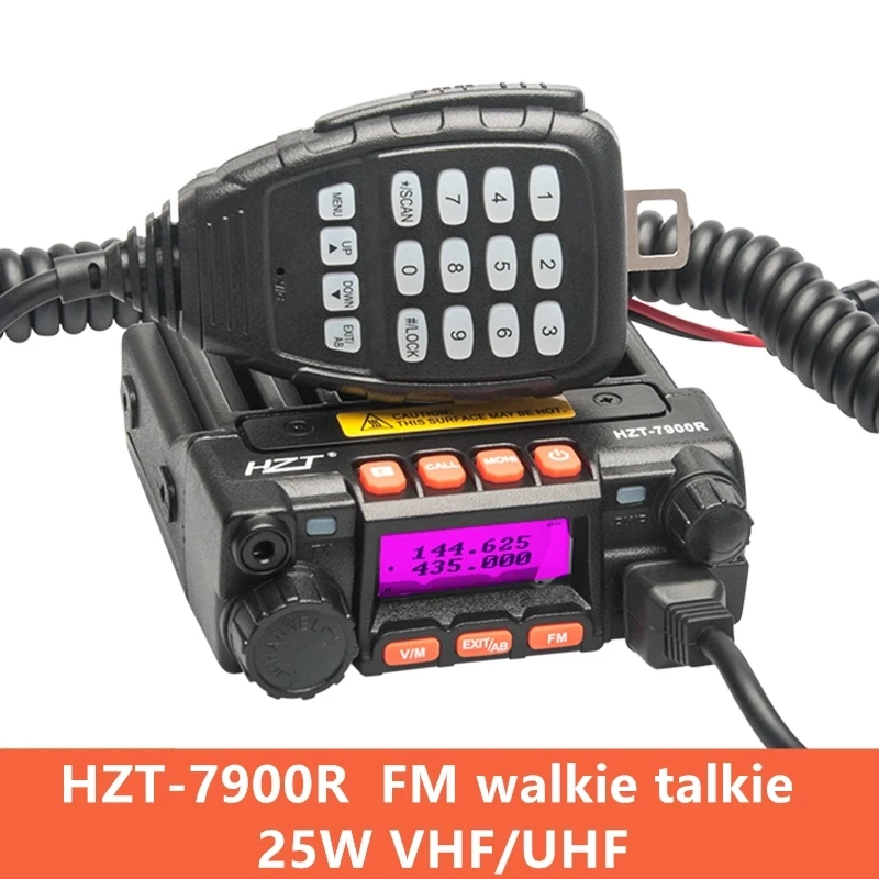 

Mini Car Walkie Talkie 1-50km 25W U / V Double Intercom Self-driving Tour FM HZT-7900R