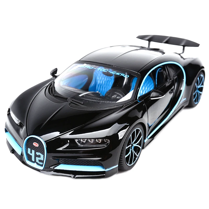 Bburago 1:18 Bugatti чугун спортивный автомобиль статическая литая модель сплава Модель автомобиля - Цвет: Chiron Black