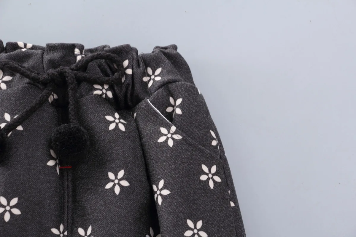 New Style Korean-style plus Thick Cotton Autumn And Winter Men And Women Baby Warm Casual Trousers