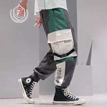 Мужские свободные штаны-шаровары Golomise в стиле сафари, штаны для бега, с карманами, с принтом, до щиколотки, в стиле хип-хоп