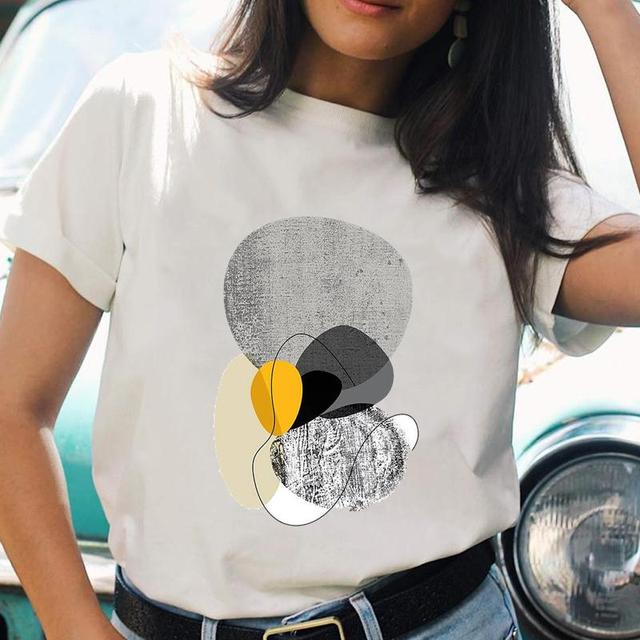 Cartoon Casual Printing T-shirts Regular Ladies T Top Shirt Print Female Graphic Fashion Tee O-neck Short Sleeve T-Shirt