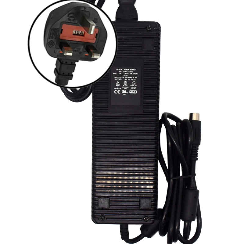 Для детей возрастом от 12V 10A 8-Pin Ault Корея Блок питания для медицинских приборов зарядное устройство с адаптером переменного тока MW122RA1223F02-б/у