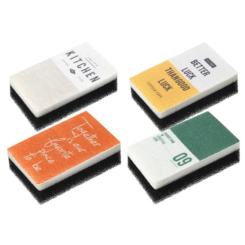 

2PCS Creative Sponge Wipe Kitchen Dishwashing Cloth Hundred Cleaning Cloth Sponge Cleaner Kitchen Home Rust Removing Cleaner