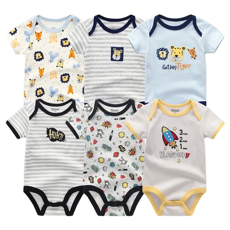 19 Uniesx Newborn Baby Bodysuits Clothing 6Pcs/Lots Infant Jumpsuits Cotton Children Clothes Baby Girls Boys Clothes Roupas de bebe - Цвет: 19