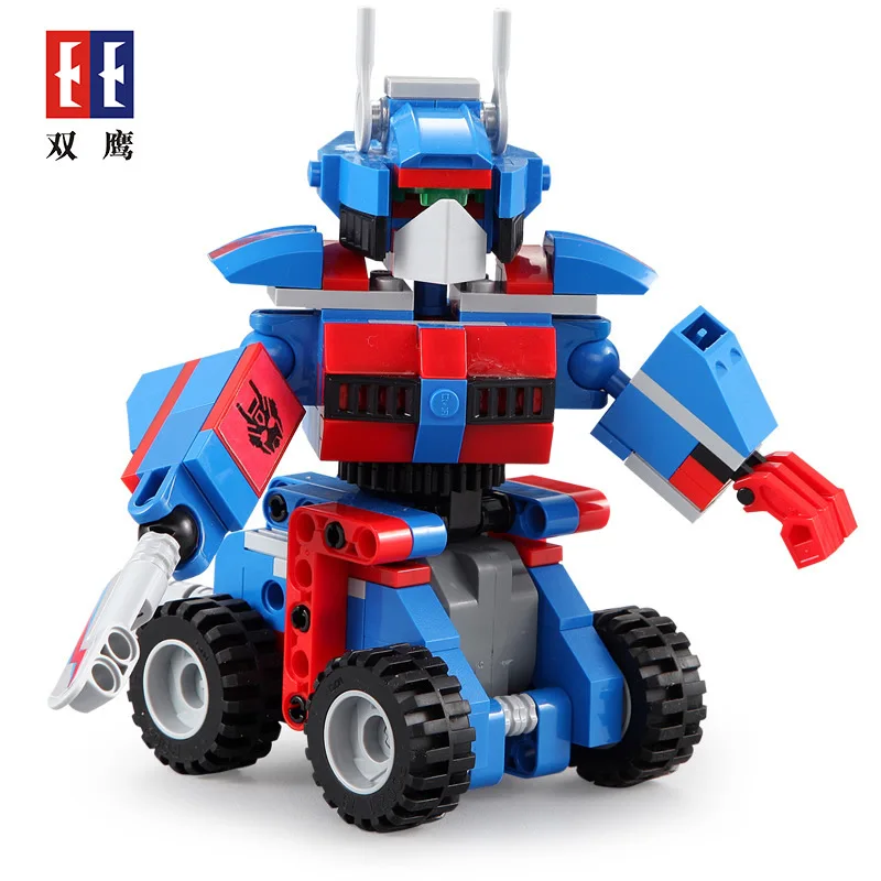 

Double e C52019 Giant Truck Children'S Educational Assembled Robot Building Blocks Pull Back Car Transformer Toy Car Boy