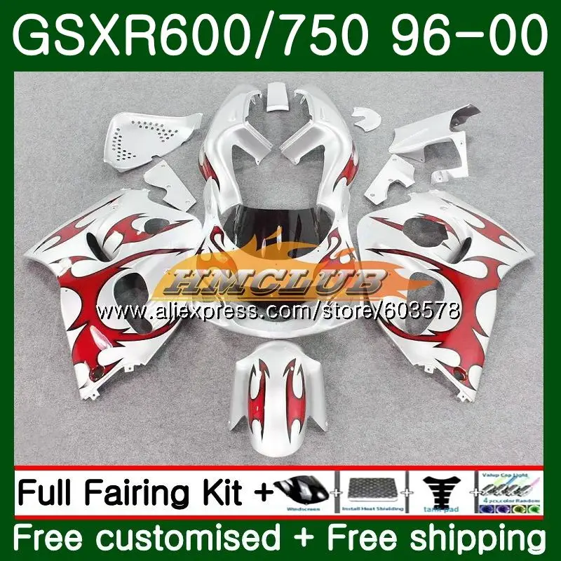 Корпус для Suzuki srad GSXR600 1996 1997 1998 1999 2000 1CL. 49 GSXR750 GSX-R600 GSXR 750 600 96 97 98 99 00 красный серебристый обтекатель - Цвет: No. 1