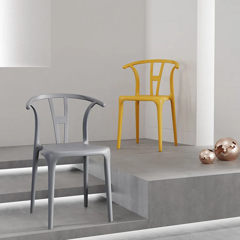 Plastic Horn Chair Modern Minimalist Chair For Home Nordic Dining Chairs Backrest Dining Chairs  Sillas De Comedor Chaises Salle