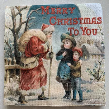 

Christmas napkins paper elegant tissue Xmas Santa kids tree snow man handkerchief decoupage wedding birthday party cute decor 20