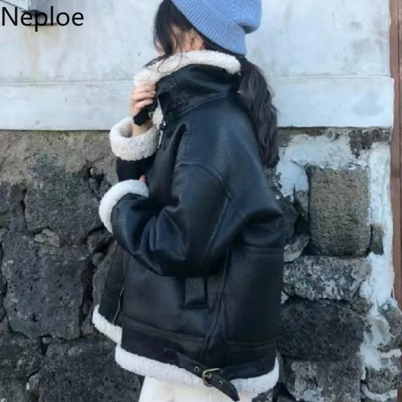 Neploe Hong Kong style шикарный мех ягненка локомотив женский зимний короткий толстый Chaqueta Mujer патч Jaqueta Femme 46724