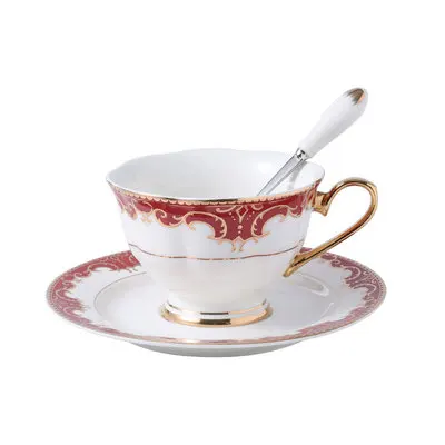 Английский послеобеденный чай чашка и блюдце керамический кофейный набор Европейский Пномпень посуда для напитков Красный